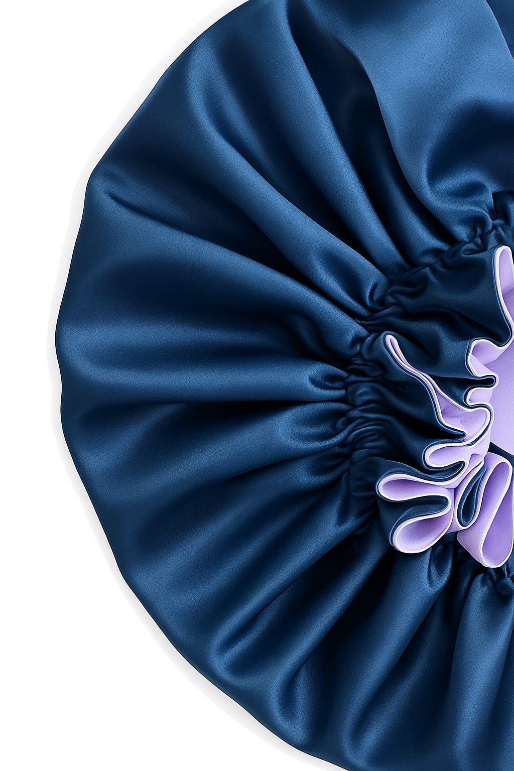 Reversible Ruffle Satin Bonnet – Two-Colour Design